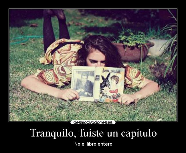 Tranquilo, fuiste un capitulo -