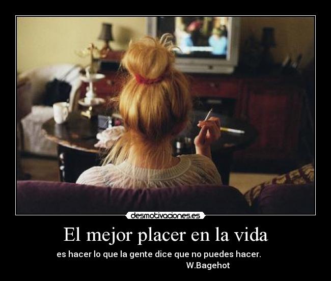El mejor placer en la vida - es hacer lo que la gente dice que no puedes hacer.       
                                          W.Bagehot