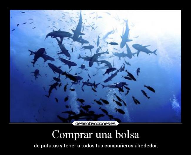 Comprar una bolsa - de patatas y tener a todos tus compañeros alrededor.