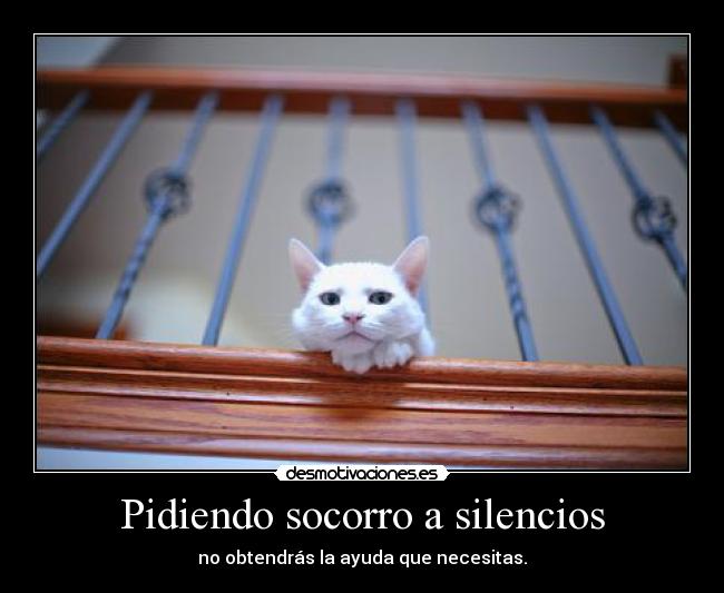 Pidiendo socorro a silencios - no obtendrás la ayuda que necesitas.