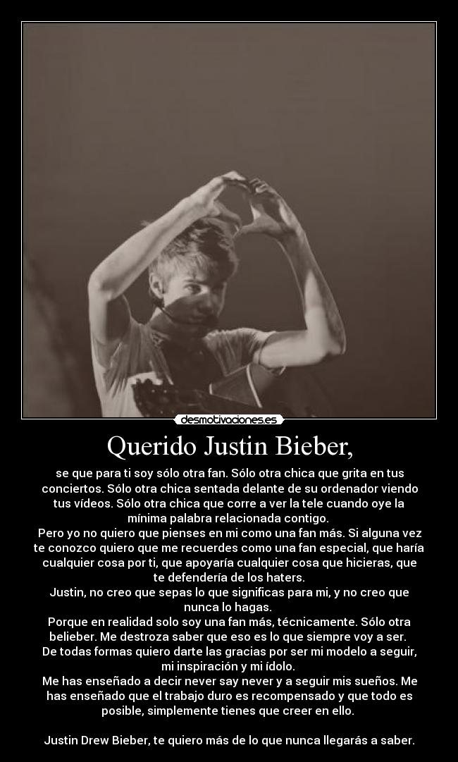 Querido Justin Bieber, -