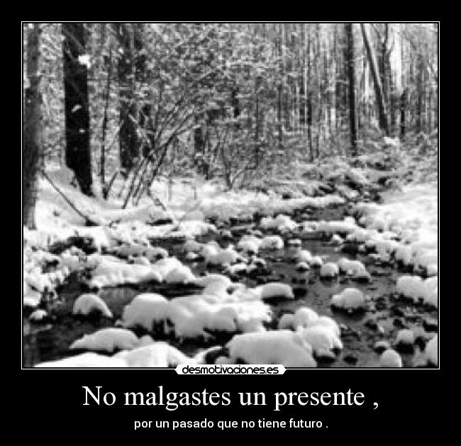 No malgastes un presente , - por un pasado que no tiene futuro .