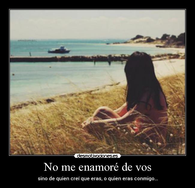 No me enamoré de vos - sino de quien creí que eras, o quien eras conmigo...