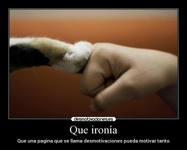 Que ironía - Que una pagina que se llama desmotivaciones pueda motivar tanto.