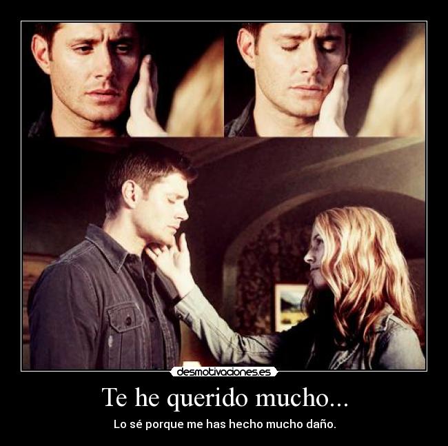 Te he querido mucho... - Lo sé porque me has hecho mucho daño.