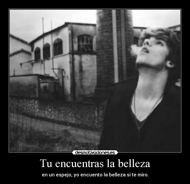 Tu encuentras la belleza - en un espejo, yo encuento la belleza si te miro.