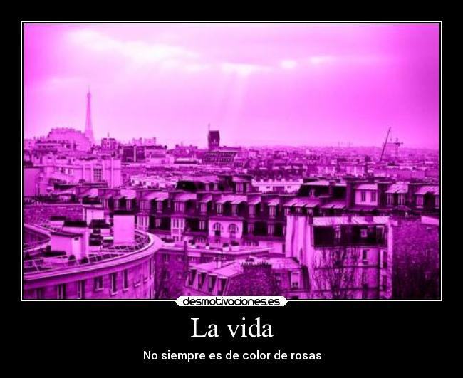 La vida - No siempre es de color de rosas