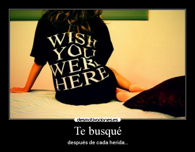 Te busqué - después de cada herida...
