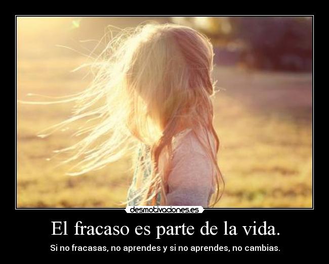El fracaso es parte de la vida. -