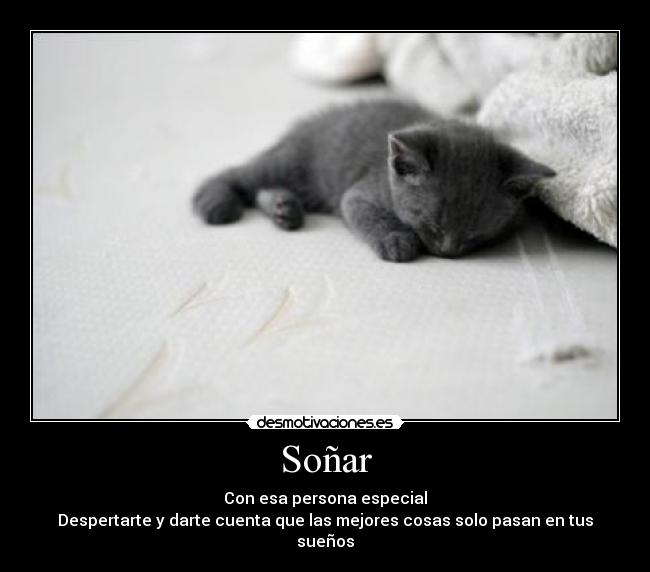 Soñar - Con esa persona especial
Despertarte y darte cuenta que las mejores cosas solo pasan en tus sueños