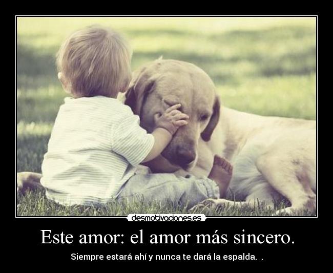 Este amor: el amor más sincero. - Siempre estará ahí y nunca te dará la espalda. ♥.