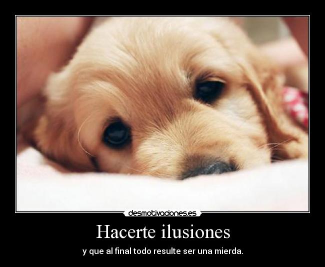 Hacerte ilusiones - y que al final todo resulte ser una mierda.