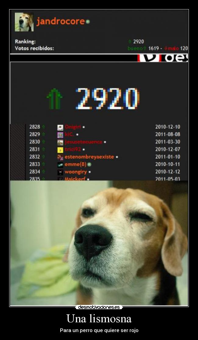 Una lismosna - Para un perro que quiere ser rojo