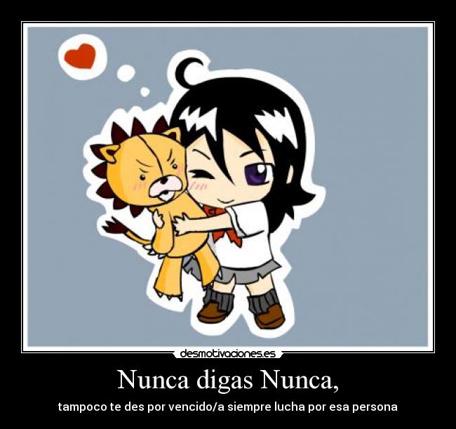 Nunca digas Nunca, - tampoco te des por vencido/a siempre lucha por esa persona