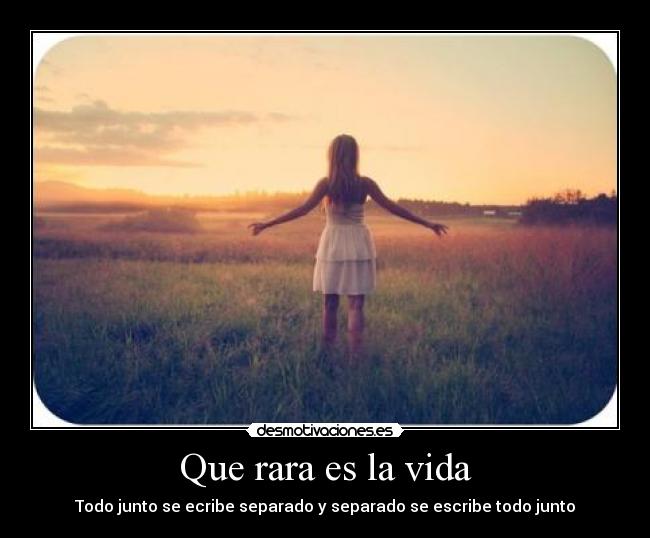 Que rara es la vida - Todo junto se ecribe separado y separado se escribe todo junto