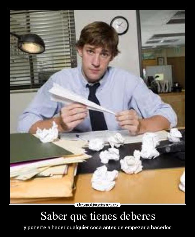 Saber que tienes deberes -
