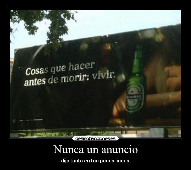 Nunca un anuncio -