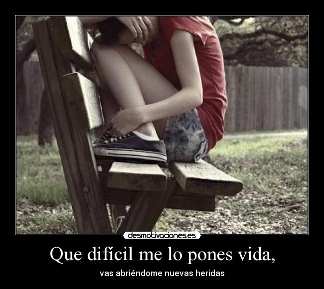 Que difícil me lo pones vida, - 