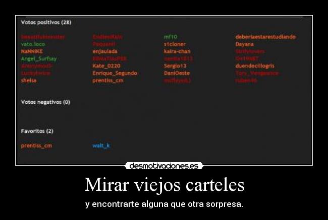 Mirar viejos carteles -