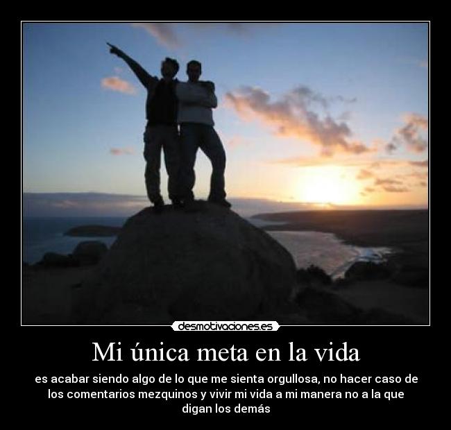Mi única meta en la vida -