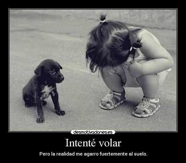 Intenté volar - Pero la realidad me agarro fuertemente al suelo.