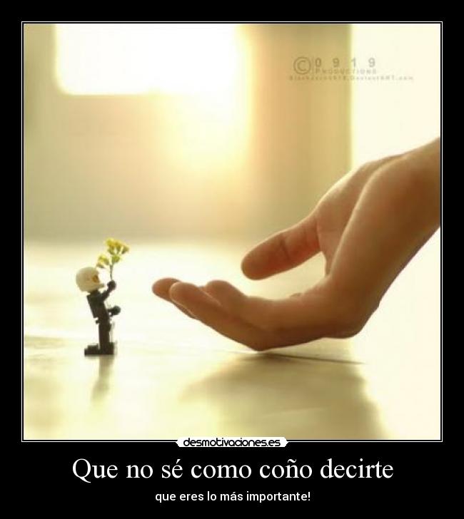 Que no sé como coño decirte - que eres lo más importante!