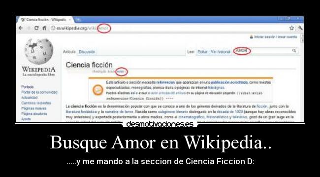 Busque Amor en Wikipedia.. -