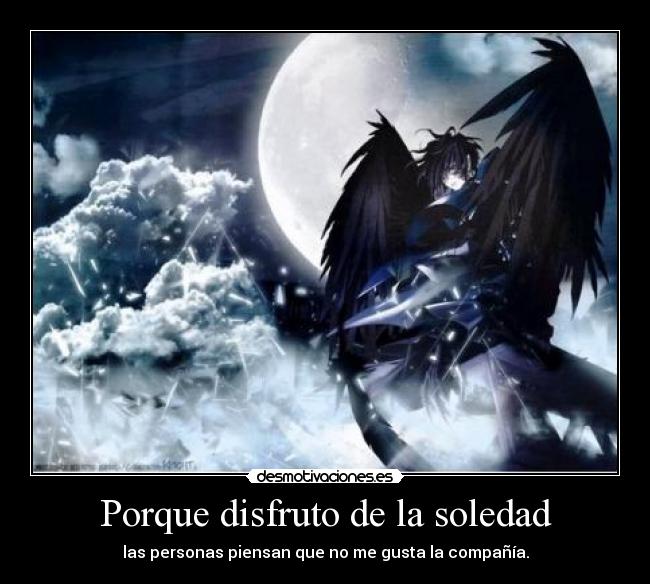 Porque disfruto de la soledad - las personas piensan que no me gusta la compañía.