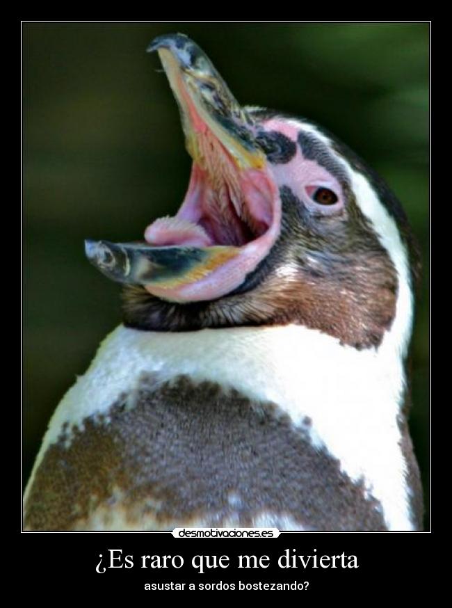 ¿Es raro que me divierta - asustar a sordos bostezando?