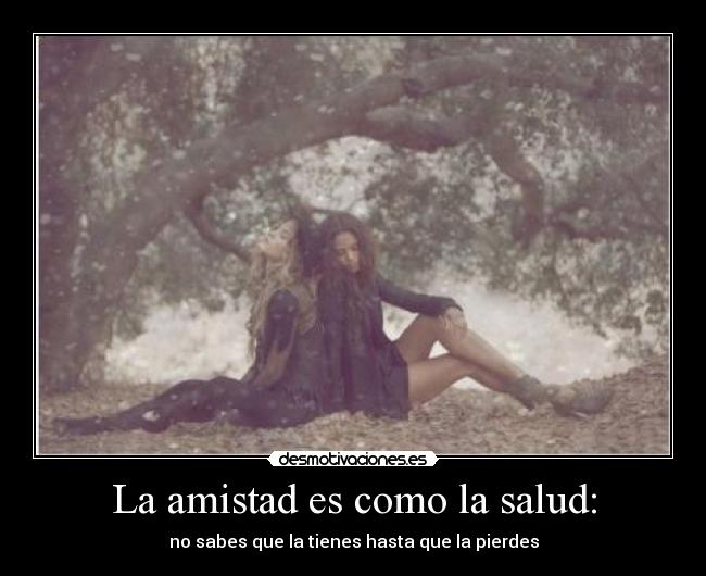 La amistad es como la salud: -