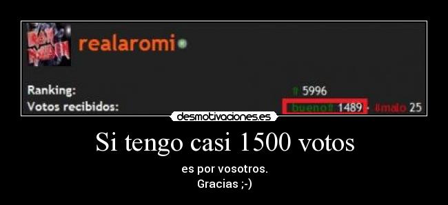 Si tengo casi 1500 votos - es por vosotros.
Gracias ;-)