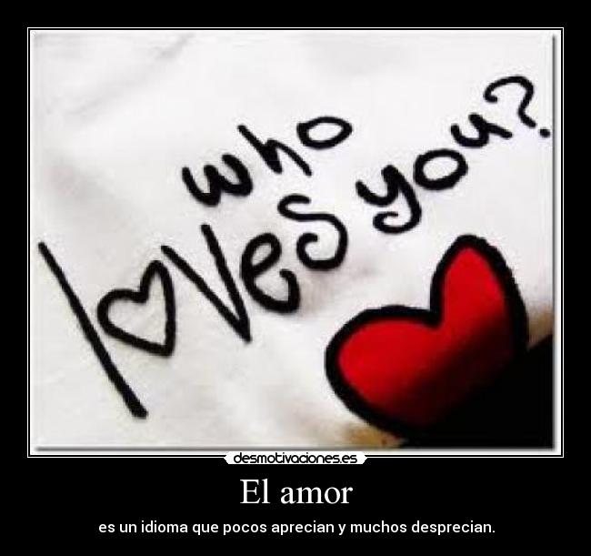 El amor - es un idioma que pocos aprecian y muchos desprecian.