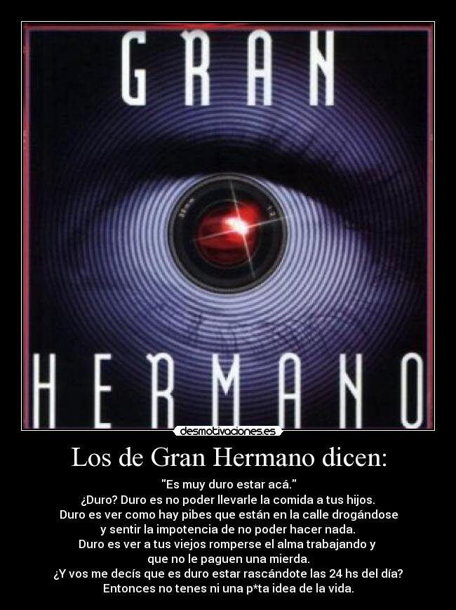 Los de Gran Hermano dicen: -