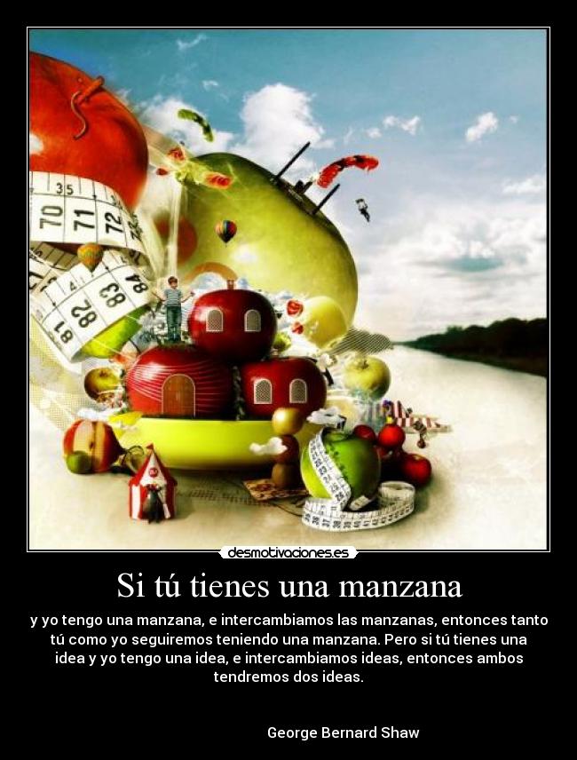 Si tú tienes una manzana -