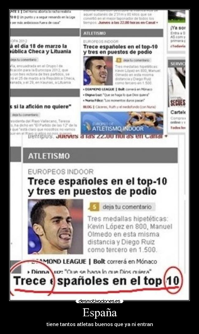 España - tiene tantos atletas buenos que ya ni entran
