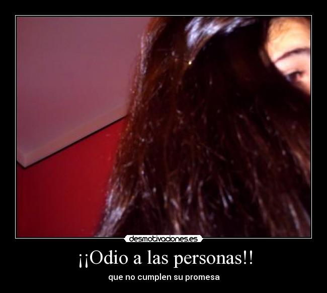 ¡¡Odio a las personas!! - que no cumplen su promesa