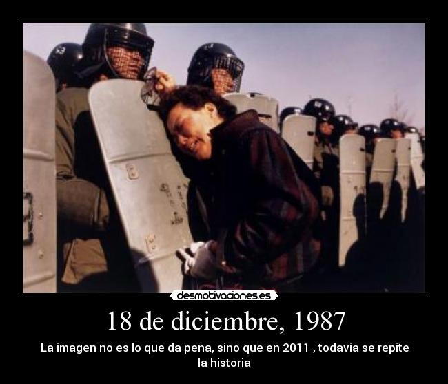 18 de diciembre, 1987 - La imagen no es lo que da pena, sino que en 2011 , todavia se repite la historia