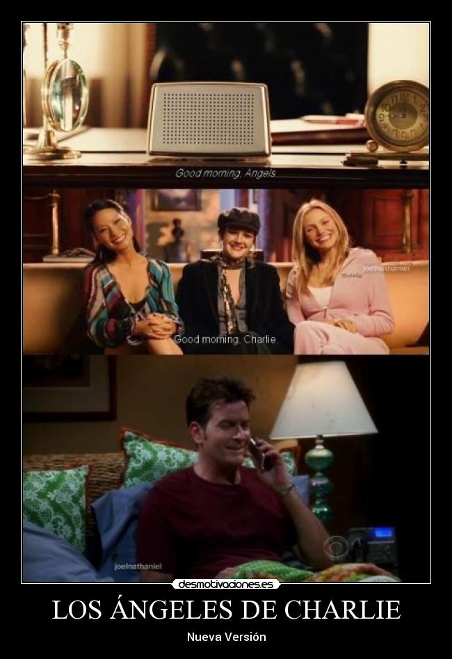 carteles los angeles charlie ahora dos hombrs medio television serie desmotivaciones