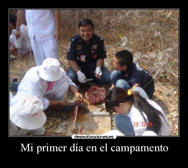 Mi primer día en el campamento -