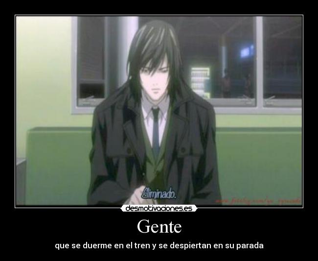 Gente - que se duerme en el tren y se despiertan en su parada