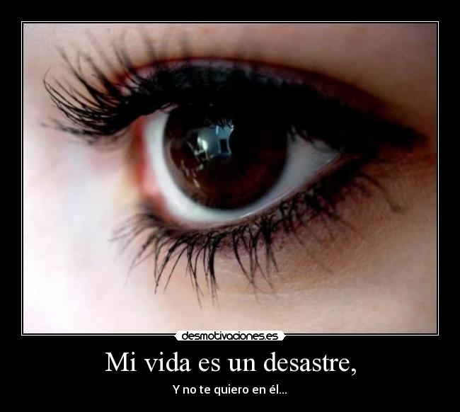 Mi vida es un desastre, - Y no te quiero en él...