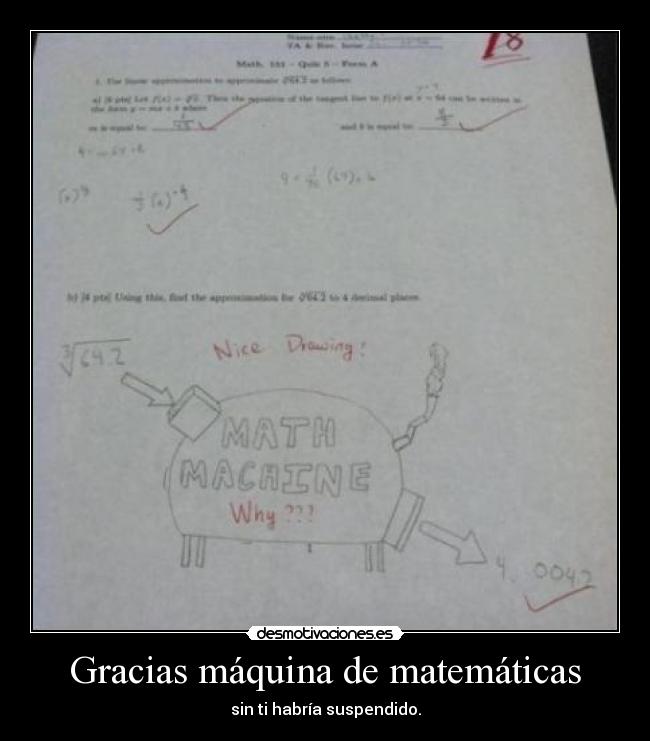 Gracias máquina de matemáticas -