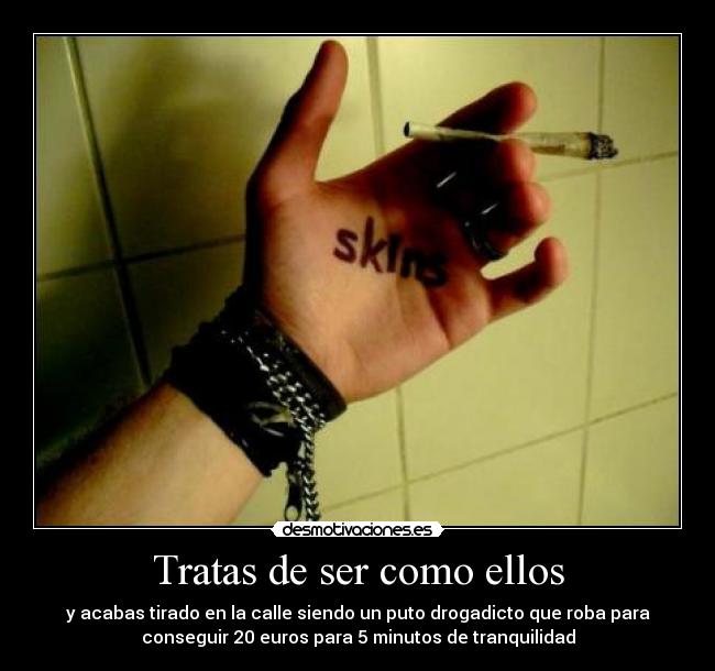 carteles skins drogas desmotivaciones