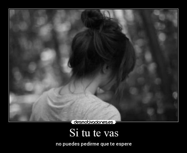 Si tu te vas - no puedes pedirme que te espere