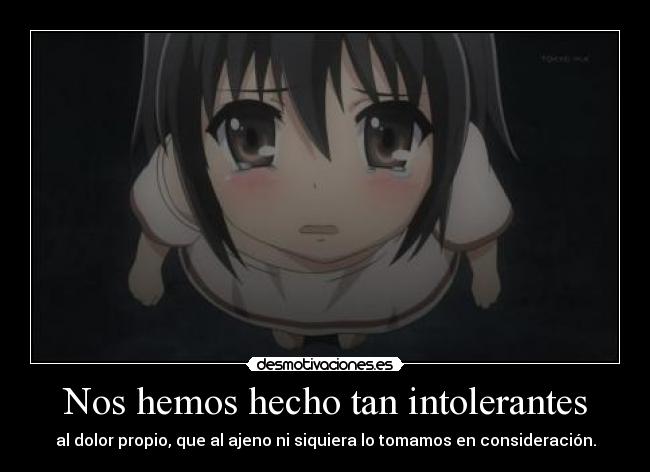 Nos hemos hecho tan intolerantes -