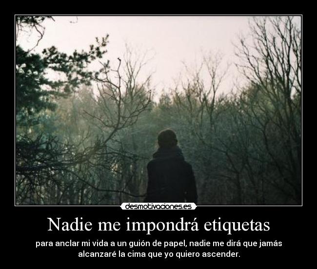 Nadie me impondrá etiquetas - 