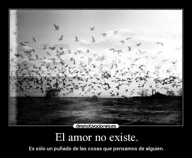 El amor no existe. - Es sólo un puñado de las cosas que pensamos de alguien.
