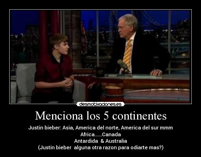 Menciona los 5 continentes - 