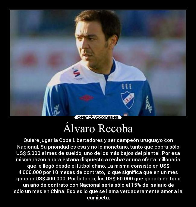 carteles alvaro recoba nacional uruguay desmotivaciones