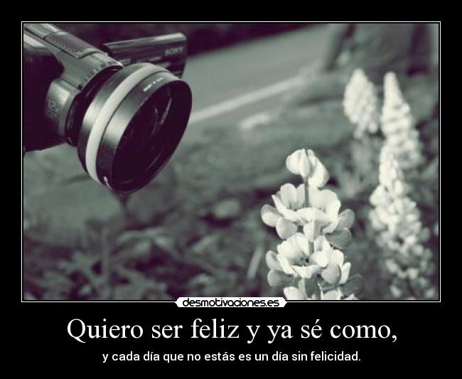 Quiero ser feliz y ya sé como, - 